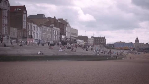 Margate, UK - Beach Steps Stock Footage 159758474