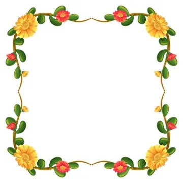 A margin decor with flowers Stock Illustration