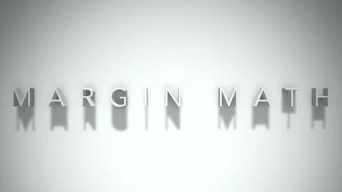 Margin math 3D title animation with shadows on a white background Stock Footage 297456415