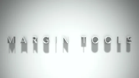 Margin tools 3D title animation white text on a white background Stock Footage 299381028