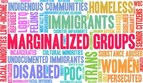 Marginalized Groups Word Cloud Stock Illustration