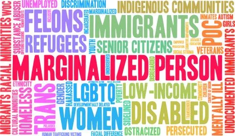 Marginalized Person Word Cloud 스톡 일러스트