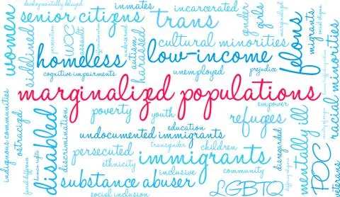 Marginalized Populations Word Cloud 스톡 일러스트