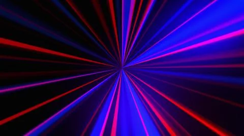 Marging of radial neon rays, computer generated. 3d rendering abstract backdrop Stock Illustration