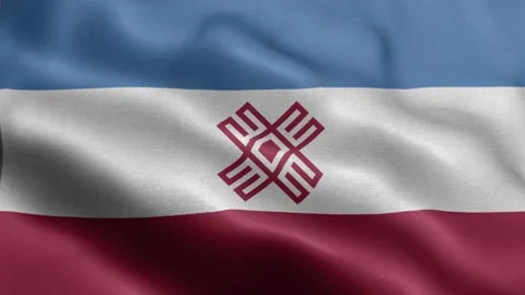 Mari El flag Front Stock Footage 318666928