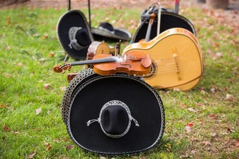 Mariachi instruments Stock Photos