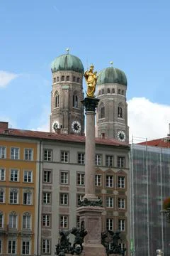 The Marian column Munich Stock Photos