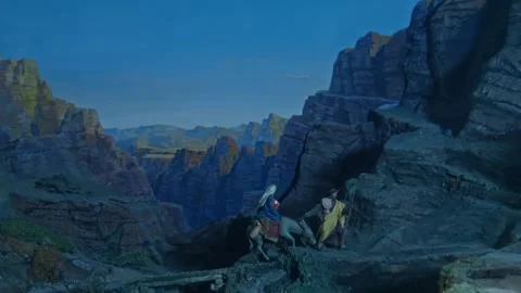 Marias and Josefs Flight Through the Mountains Video stock 295682804