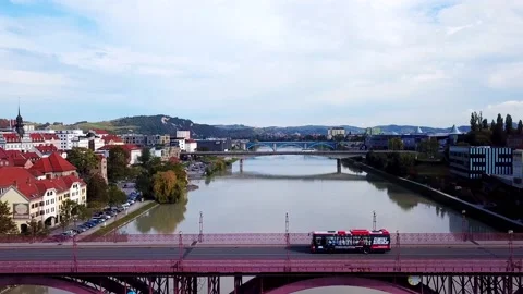 Maribor bridges Stock Footage 147559938