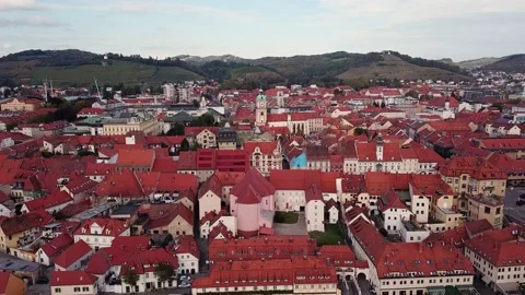 Maribor old town drone Stock Footage 147563658