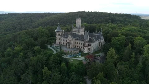 Marienburg Castle surrounded by summer forest in Lower Saxony Stockbeeldmateriaal 340159417