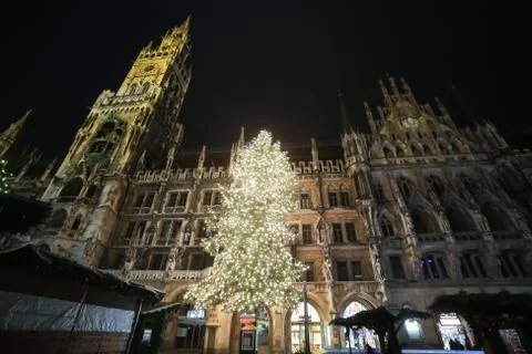 Marienplatz at Advent time Stock Photos