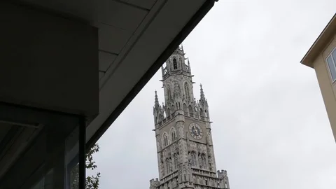 Marienplatz Building in Munich Germany Stock Footage 99452773