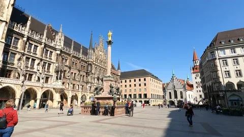 Marienplatz in Munich, Germany Stock Footage 153382864