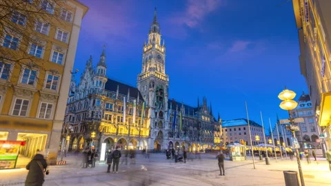 Marienplatz Munich germany time lapse Stock-Footage 291625317