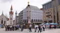 Marienplatz Munich Old Town Hall Central Square People Tourists Walking Visiting HD Footage