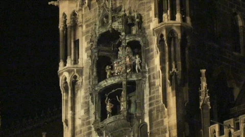 Marienplatz Square at night Germany Stock-Footage 325691