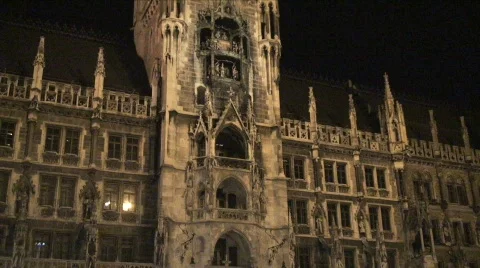 Marienplatz Square at night Germany Stock Footage 325705