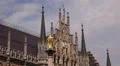 Mariensaule Marian Column Virgin Mary Golden Statue Marienplatz Munich Town Hall HD Footage