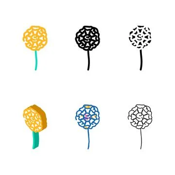 Marigold blossom pack spring color icon vector Stock Illustration