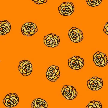 Marigold blossom spring vector seamless pattern 스톡 일러스트