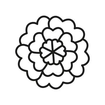 Marigold flower icon features a vibrant and cheerful design Stock Illustration