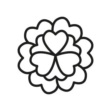 Marigold flower icon features a vibrant and cheerful design Stock Illustration