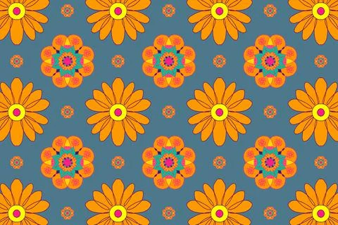 Marigold flower vector pattern Diwali festival background Stock Illustration