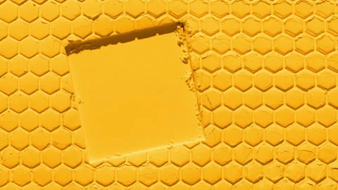 Marigold Powder Surface with Honeycomb Pattern and Moving Shadow Stock Footage 335229984