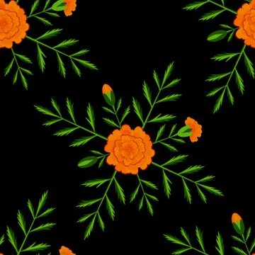 Marigold. Seamless Pattern. Day of the Dead. Mexican festival Stock Illustration