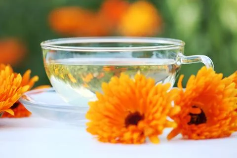 Marigold tea Stock Photos