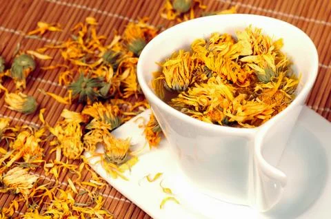 Marigold tea Stock Photos