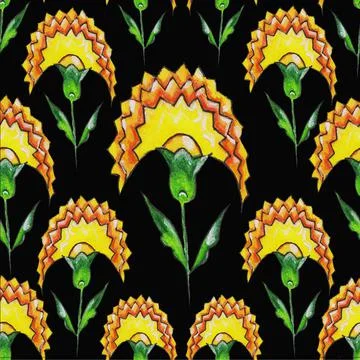 Marigolds, yellow Stock Illustration