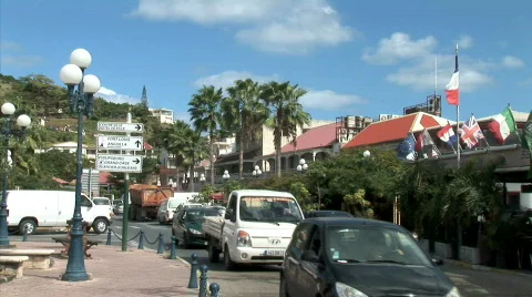 Marigot Traffic-ws Stock Footage 783116
