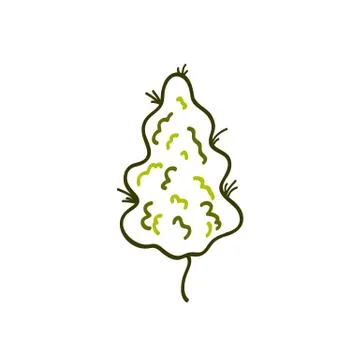 Marihuana bud doodle icon, vector hand draw illustration Stock Illustration