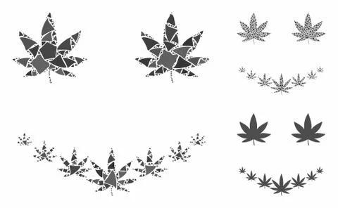 Marihuana smile Composition Icon of Irregular Elements Stock Illustration