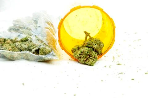 Marijuana and cannabis, white background Stock-Fotos