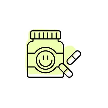 Marijuana, antidepressant with color shadow vector icon in marijuana set Stock Illustration