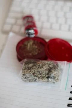 Marijuana in bag Stock Photos