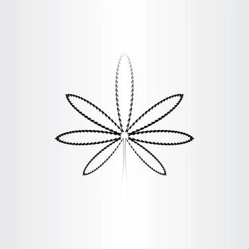Marijuana black icon vector line symbol Stock Illustration