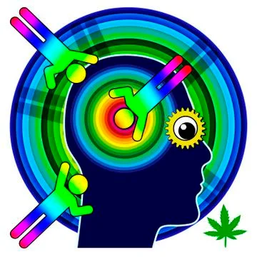 Marijuana blows your mind Illustrazione stock