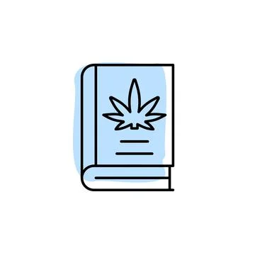 Marijuana, book with color shadow vector icon in marijuana set Stock Illustration