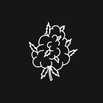 Marijuana bud doodle icon, vector illustration Stock Illustration