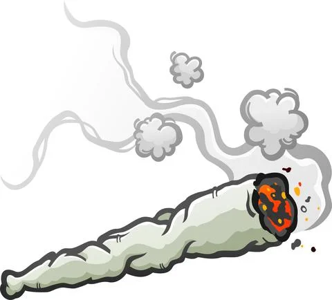 Marijuana Burning Joint Cartoon Stock Illustration