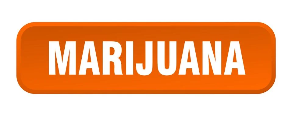 Marijuana button. marijuana square 3d push button Illustrazione stock