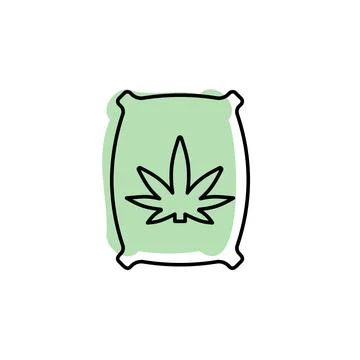 Marijuana, cannabis with color shadow vector icon in marijuana set Stock Illustration