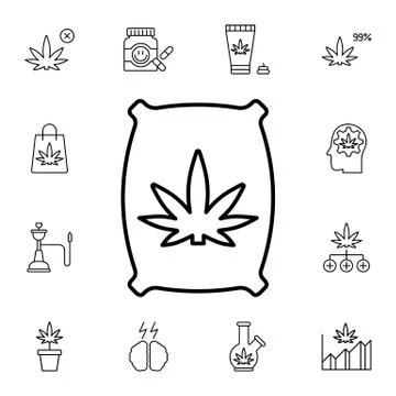 Marijuana, cannabis flat vector icon in marijuana pack Stock Illustration