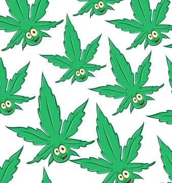Marijuana cartoon pattern background Иллюстрация