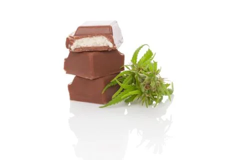 Marijuana chocolate bars Stock Photos