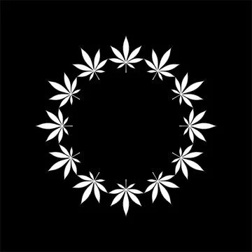 Marijuana Circle Shape Composition Stock Illustration